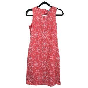 J McLaughlin Womens Nautical Sophia Sleeveless Shift Dress Size S Pink Anchor